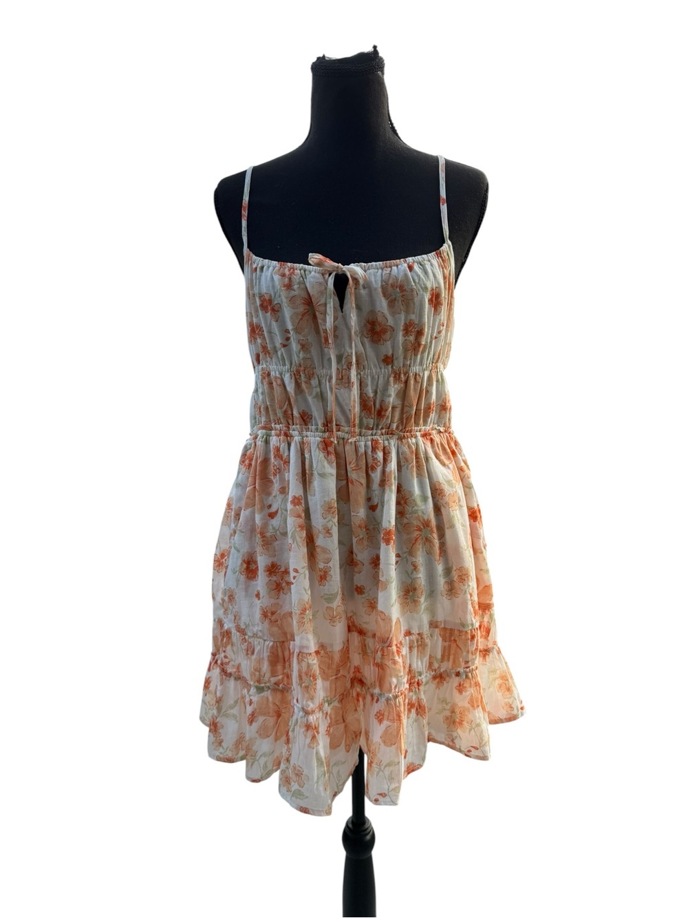 Aeropostale Cream Mini Dress with Peach Floral Print